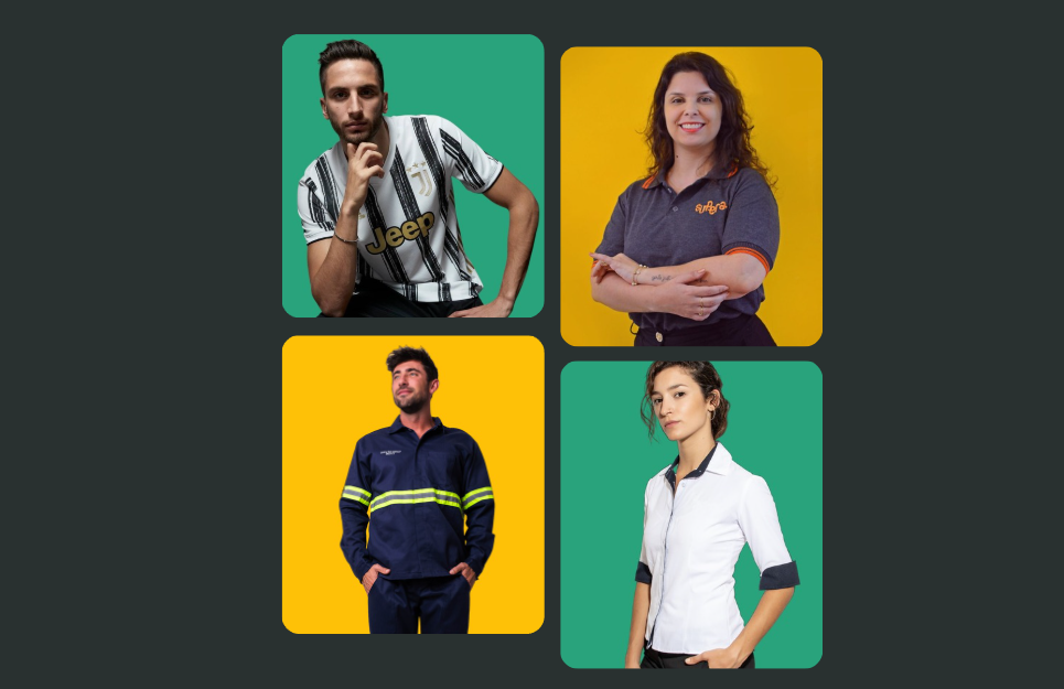 Modelo vestindo uniforme